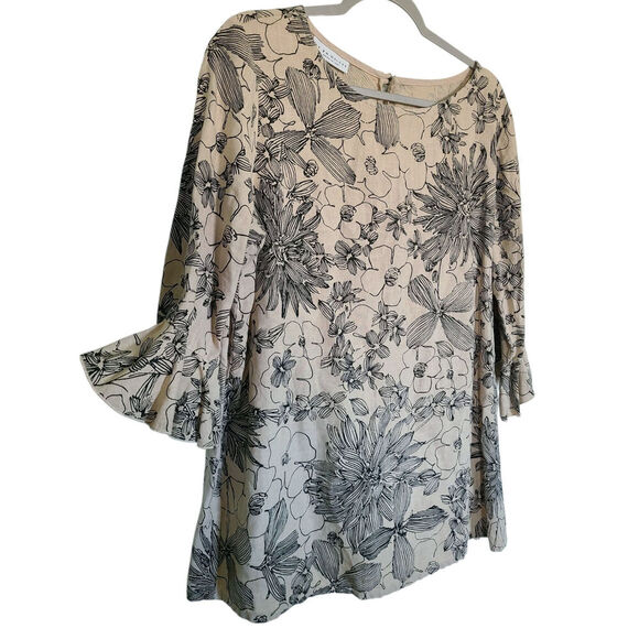 Bryn Walker Chiara Linen Floral Print
3/4 Ruffle Sleeve Blouse Top Size Medium - Picture 4 of 7